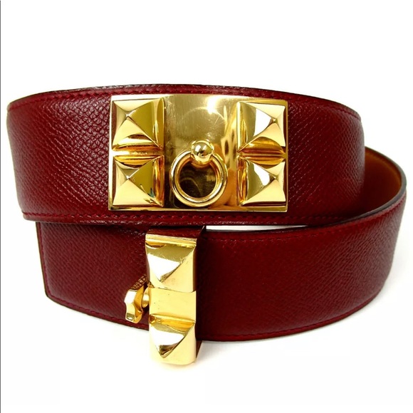 Hermès Corey De Cyan belt burgundy - Picture 2 of 8